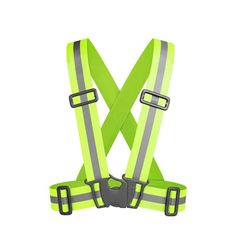 Chaleco Tipo Arnés Verde Y Cintas Reflectivas - Safety