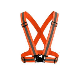 Chaleco Tipo Arnés Naranja Y Franjas Reflectivas - Safety