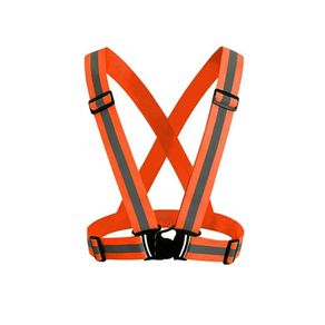 Chaleco Tipo Arnés Naranja Y Franjas Reflectivas - Safety