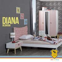 Armario De 3 Puertas Blanco Y Rosa De 132X61X204 Cm - Zmobili