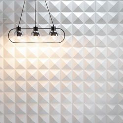 Panel Decorativo Pirámides De Pvc Blanco 19.7 Plg - Ace