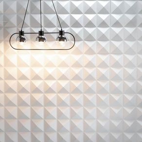 Panel Decorativo Pirámides De Pvc Blanco 19.7 Plg - Ace