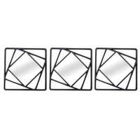 Set De Espejos Borde Negro 3 Pzas 25x25x2 Cm - Concepts