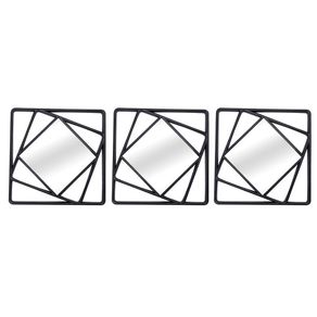 Set De Espejos Borde Negro 3 Pzas 25x25x2 Cm - Concepts