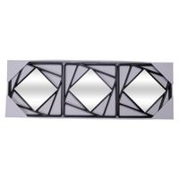 Set De Espejos Borde Negro 3 Pzas 25x25x2 Cm - Concepts