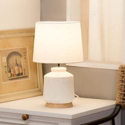 Lámpara De Mesa Blanca De 1 Luz Base E-27