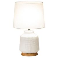 Lámpara De Mesa Blanca De 1 Luz Base E-27