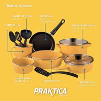 Batería Praktica 12 Pzas Color Amarillo - Cinsa