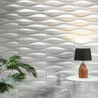 Panel Decorativo Olas De Pvc Blanco 19.7 Plg - Ace