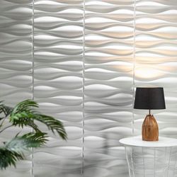 Panel Decorativo Olas De Pvc Blanco 19.7 Plg - Ace