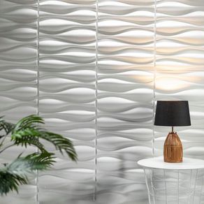 Panel Decorativo Olas De Pvc Blanco 19.7 Plg - Ace