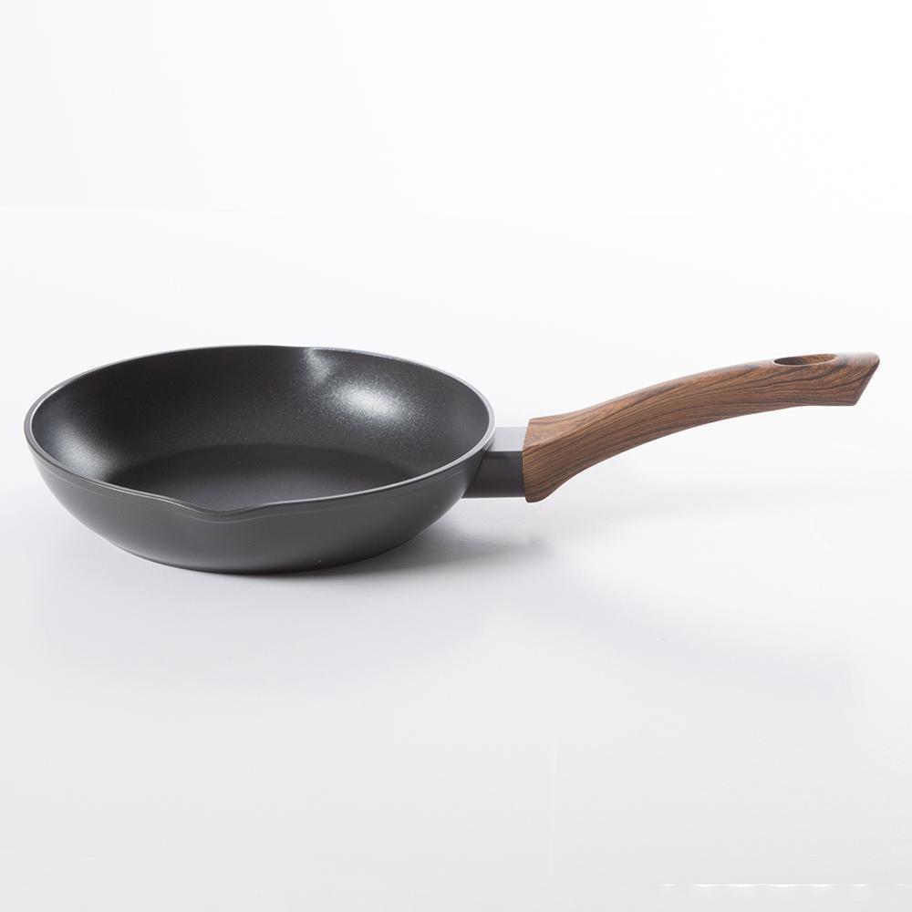 Sartén Antiadherente 20 cm con Asa de Madera Color Café