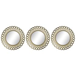 Set De Espejos Borde Dorado 3 Pzas 25x25x2 Cm - Concepts