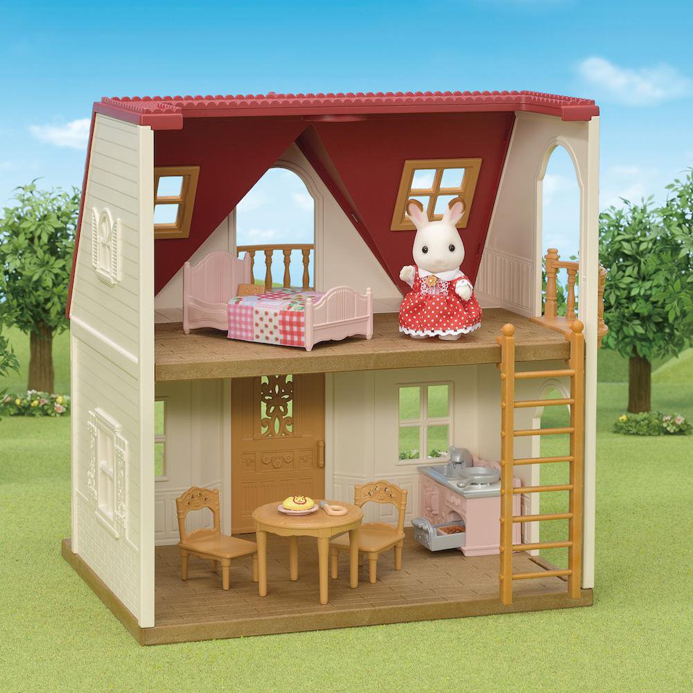 Casa Sylvanian Families Casa de Campo con Tejado Rojo con Figura y Muebles Sylvanian Famil…