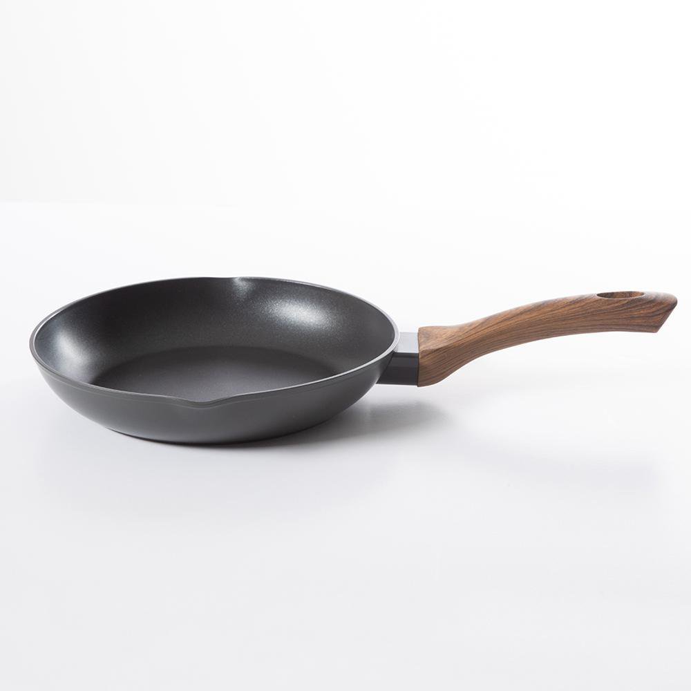 Sartén Antiadherente 24 cm con Asa de Madera Color Café