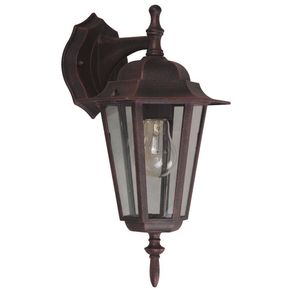 Farol Para Pared Exterior Café Óxido 1 Luz De 100 W - Zlumini