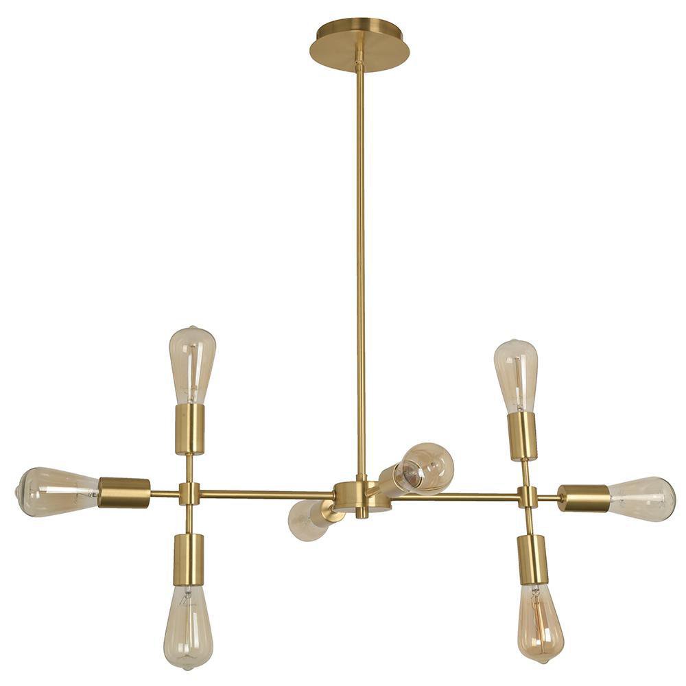 Lámpara Colgante 8 Luces Lussuosa Dorada E26 60W