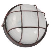 Lámpara Para Pared Exterior Café Óxido Redonda 60 W - Zlumini