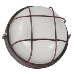 Lámpara Para Pared Exterior Café Óxido Redonda 60 W - Zlumini