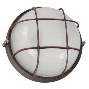 Lámpara Para Pared Exterior Café Óxido Redonda 60 W - Zlumini