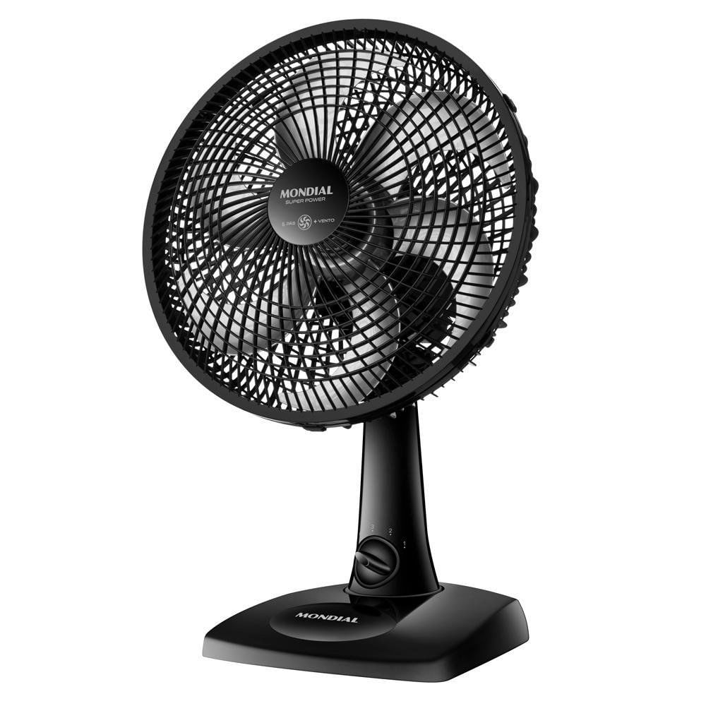 Ventilador de Mesa Turbo de 30 Cm con 6 Aspas en Color Negro