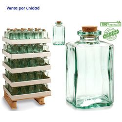 Botella Cuadrada De Vidrio Y Cristal Reciclado 1000 Ml
