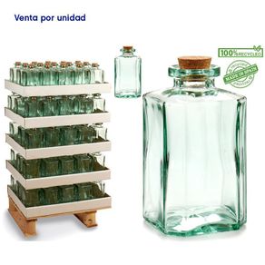 Botella Cuadrada De Vidrio Y Cristal Reciclado 1000 Ml