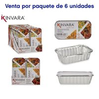 Set De Bandejas Medianas Hondas De Aluminio Con Tapa 6 Pzas