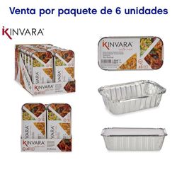 Set De Bandejas Medianas Hondas De Aluminio Con Tapa 6 Pzas