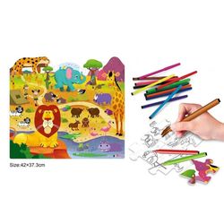 Rompecabezas Para Pintar De La Selva 56 Pzas - Koala Kids