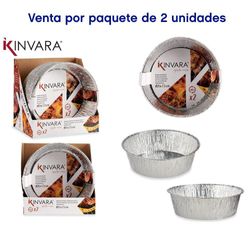 Set De Bandejas Grandes De Aluminio Redondas 2 Pzas