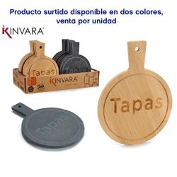 Tabla Redonda Decorativa Tapas De Bambú Diseños Surtidos