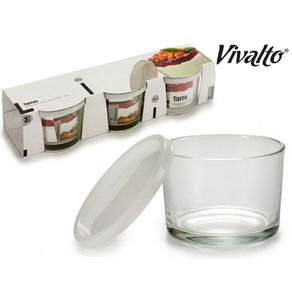 Set De 3 Frascos De Vidrio 200 Ml Tapadera Blanca