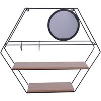Repisa Hexagonal Con Espejo 51.5x10x45 Cm - Concepts