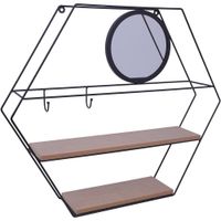 Repisa Hexagonal Con Espejo 51.5x10x45 Cm - Concepts