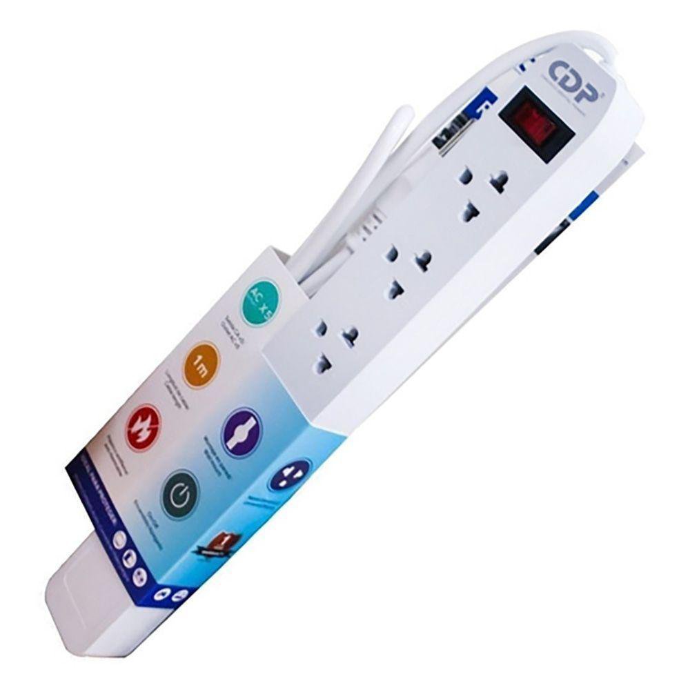 Protector de Sobretensiones Regleta 5 Entradas 2200W en Color Blanco