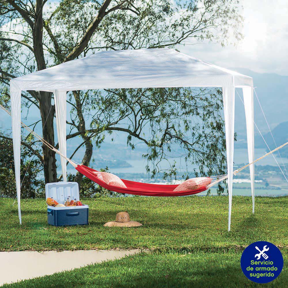 Toldo de Exterior de Polietileno 2.9x3x2.45 Metros - Varios Colores Blanco