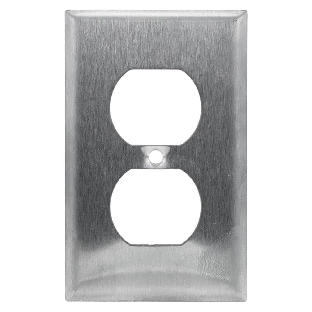Placa para Tomacorriente Doble Ferretera Gris