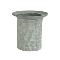 Florero Leo De Cerámica Artesanal Gris 17x17 Cm - Topis