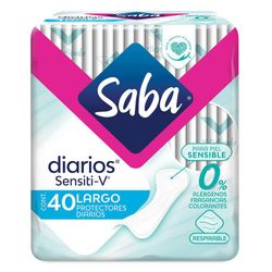 Paquete De Protectores Diarios Sensiti-V 40 Unidades - Saba