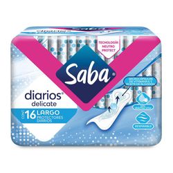 Paquete De Protectores Diarios Delicate 16 Unidades - Saba