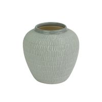 Florero Tokio De Cerámica Artesanal Gris 16x15 Cm - Topis