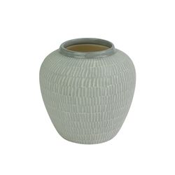 Florero Tokio De Cerámica Artesanal Gris 16x15 Cm - Topis