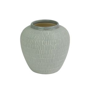 Florero Tokio De Cerámica Artesanal Gris 16x15 Cm - Topis