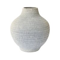 Florero Creta De Cerámica Artesanal Gris 19x22 Cm - Topis