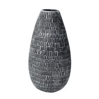 Florero Lund De Cerámica Artesanal Negro 11x21 Cm - Topis
