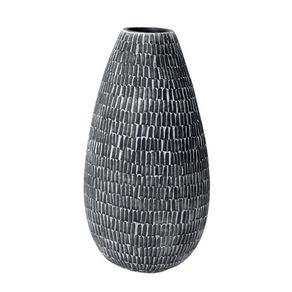 Florero Lund De Cerámica Artesanal Negro 11x21 Cm - Topis