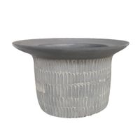 Florero Leo De Cerámica Artesanal Gris 15x9 Cm - Topis