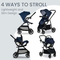 Combo Carruaje Y Asiento De auto Willow Brook Navy Glacier - Britax