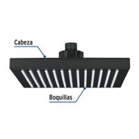 Regadera Cuadrada sin Brazo ABS Negra Mate 8 Plg - Foset